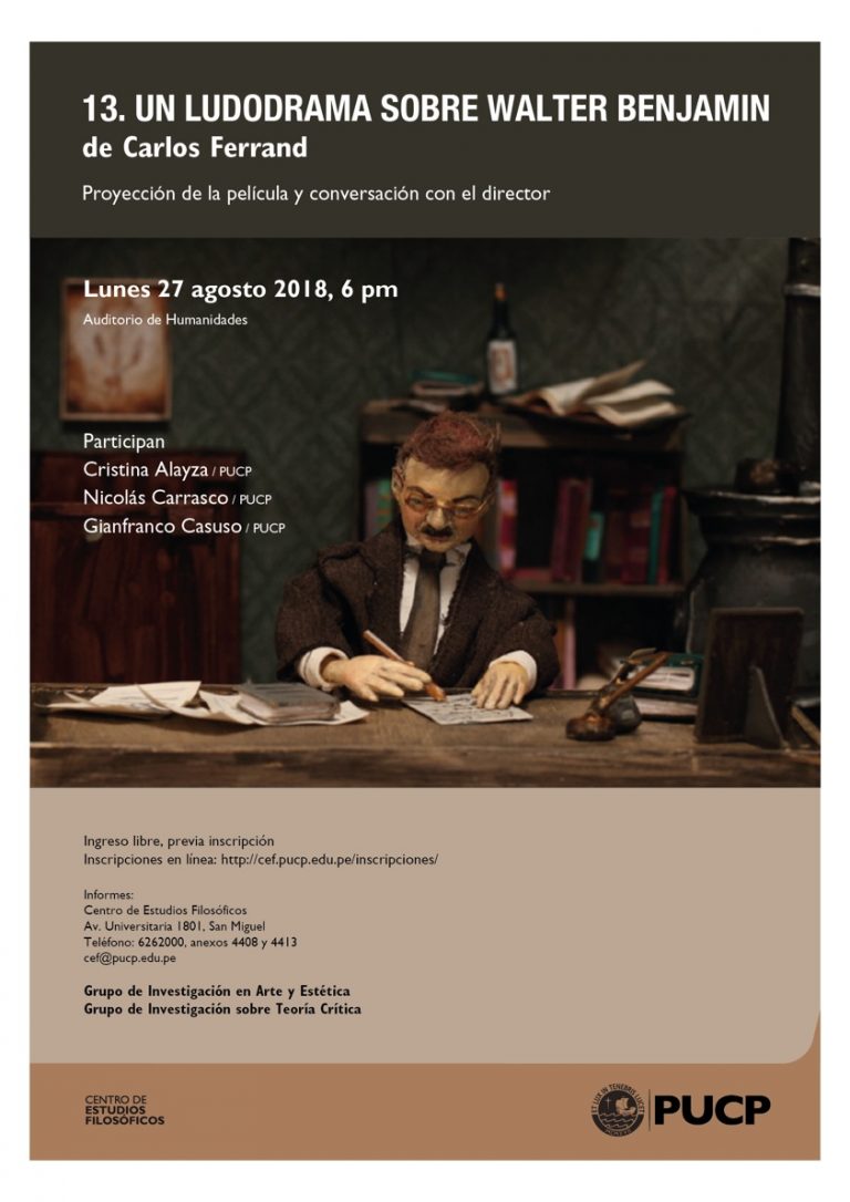 13. Un ludodrama sobre Walter Benjamin, de Carlos Ferrand. Proyección de la película y conversación con el director