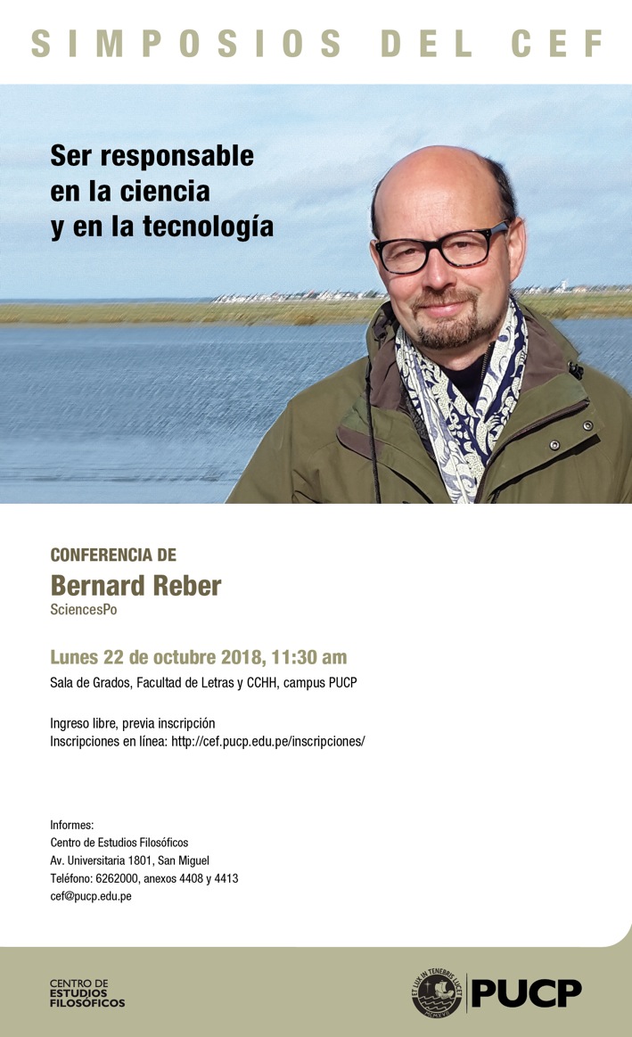 Simposios del CEF. Conferencia “Ser responsable en la ciencia y en la tecnología” de Bernard Reber (SciencesPo)