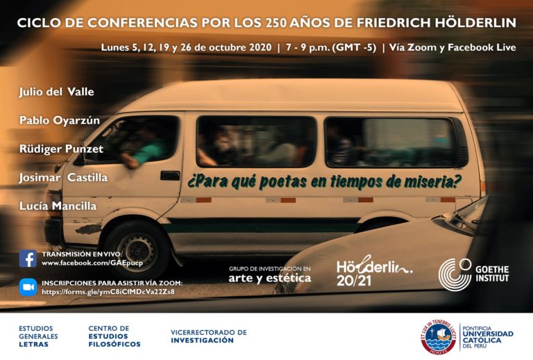 «¿Para qué poetas en tiempos de miseria?» Ciclo de conferencias por los 250 años de Friedrich Hölderlin