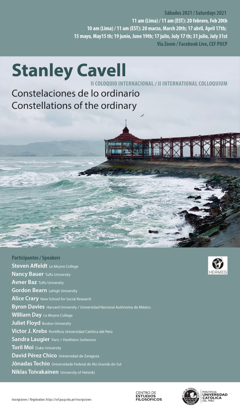 II Coloquio internacional «Stanley Cavell: constelaciones de lo ordinario» / II International Colloquium «Stanley Cavell: constellations of the ordinary»