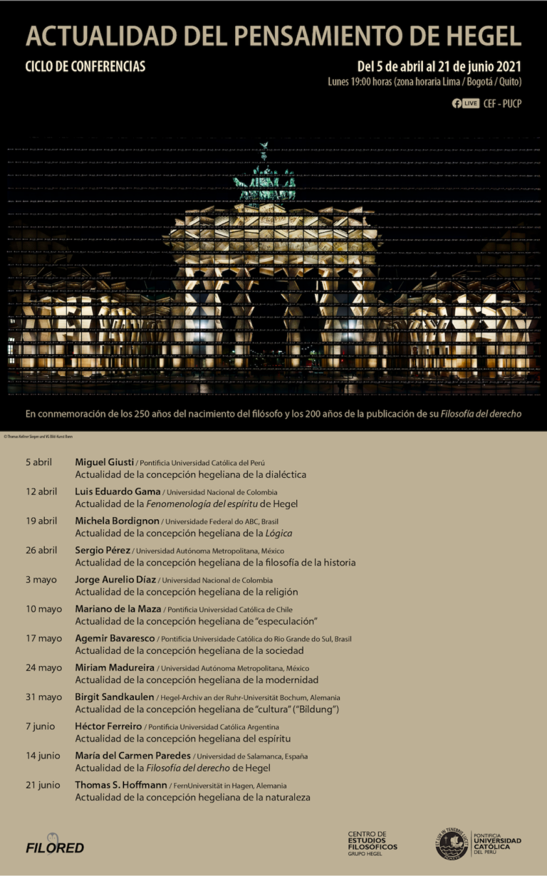 Ciclo de conferencias «Actualidad del pensamiento de Hegel»